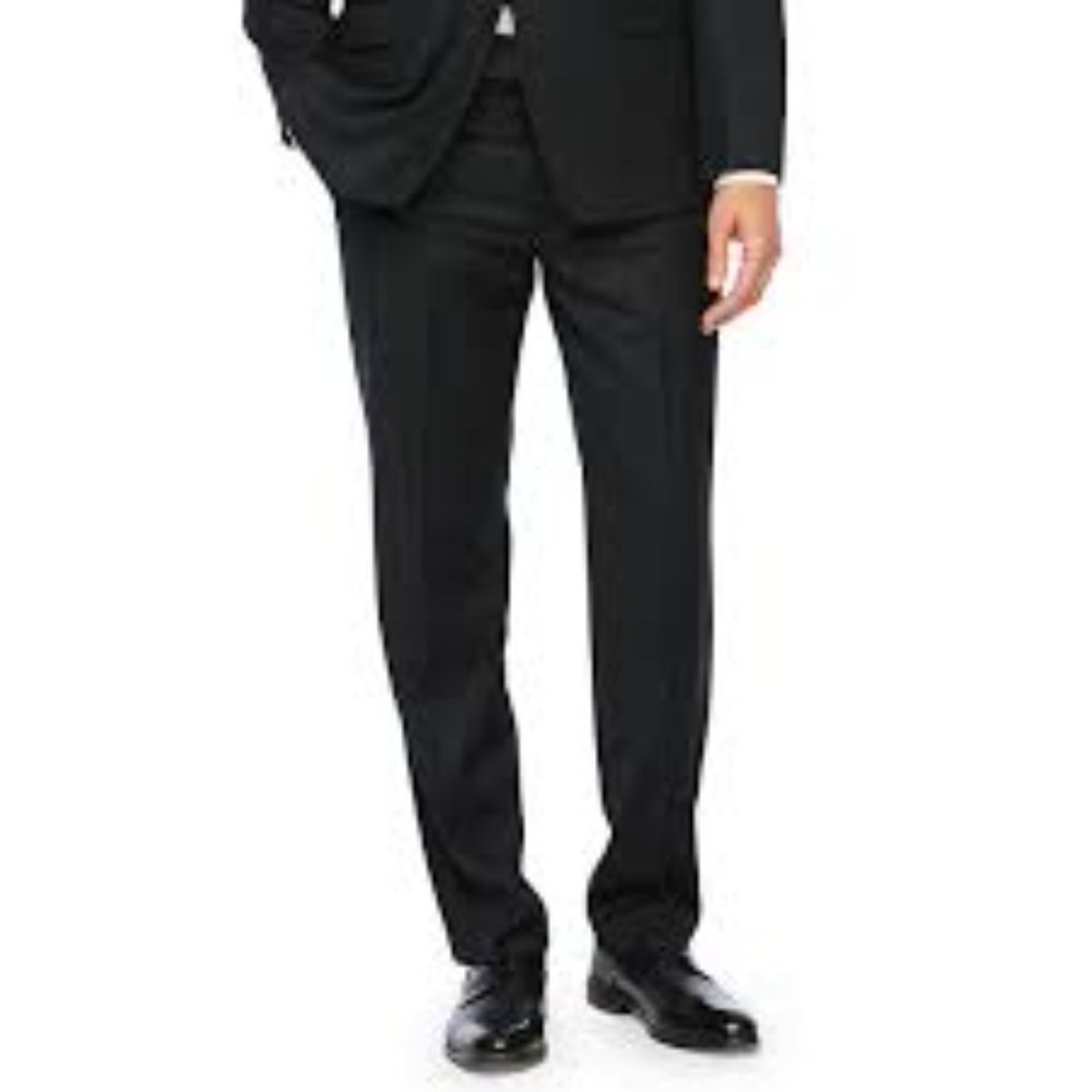 Collection By Michael Strahan Classic Fit Flat Front Suit Pants Black NWT